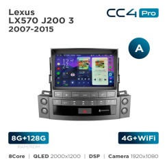 Radio samochodowe Teyes CC4 Pro 2k 8+128 Gb Lexus LX570 J200 3 2007-2015 (A) 9"