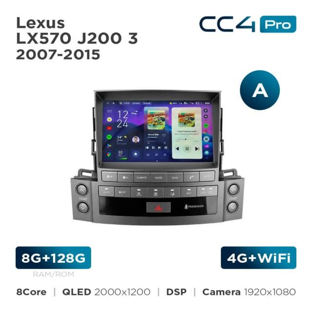 Radio samochodowe Teyes CC4 Pro 2k 8+128 Gb Lexus LX570 J200 3 2007-2015 (A) 9"