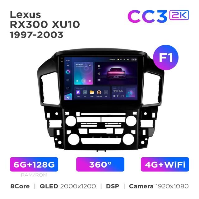 Radio samochodowe Teyes CC3 2k 6+128 Gb 360° Lexus RX300 XU10 1997-2003 (F1) 9"