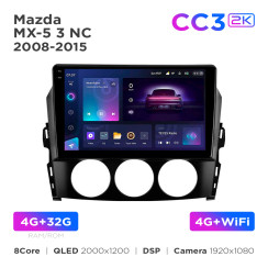 Radio samochodowe Teyes CC3 2k 4+32 Gb Mazda MX-5 3 NC 2008-2015 9"