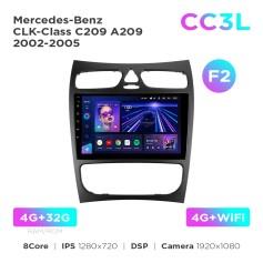 Radio samochodowe do Mercedes-Benz CLK-Class C209 A209 2002-2005 (F2) Teyes CC3L 4+32 Gb 9"