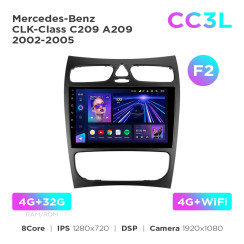 Radio samochodowe do Mercedes-Benz CLK-Class C209 A209 2002-2005 (F2) Teyes CC3L 4+32 Gb 9"