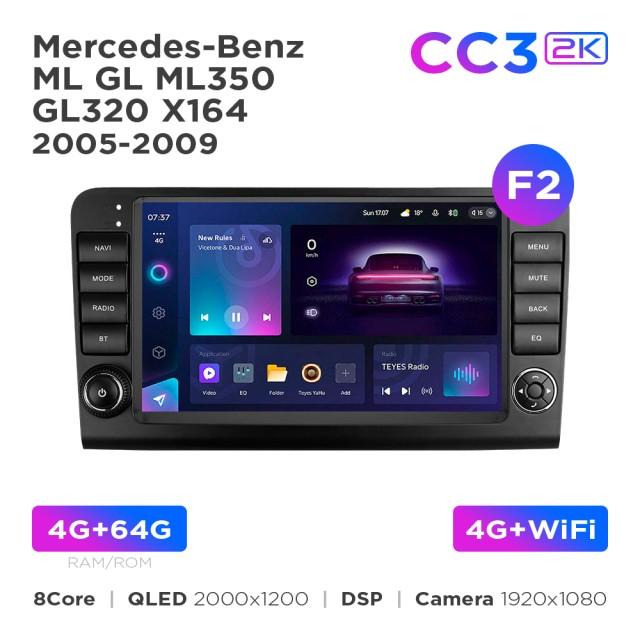 Radio samochodowe Teyes CC3 2k 4+64 Gb Mercedes-Benz ML GL ML350 GL320 X164 2005-2009 (F2) 9"