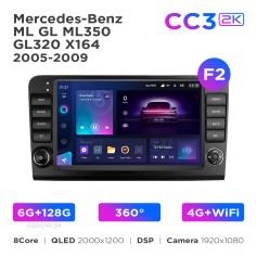 Radio samochodowe Teyes CC3 2k 6+128 Gb 360° Mercedes-Benz ML GL ML350 GL320 X164 2005-2009 (F2) 9"