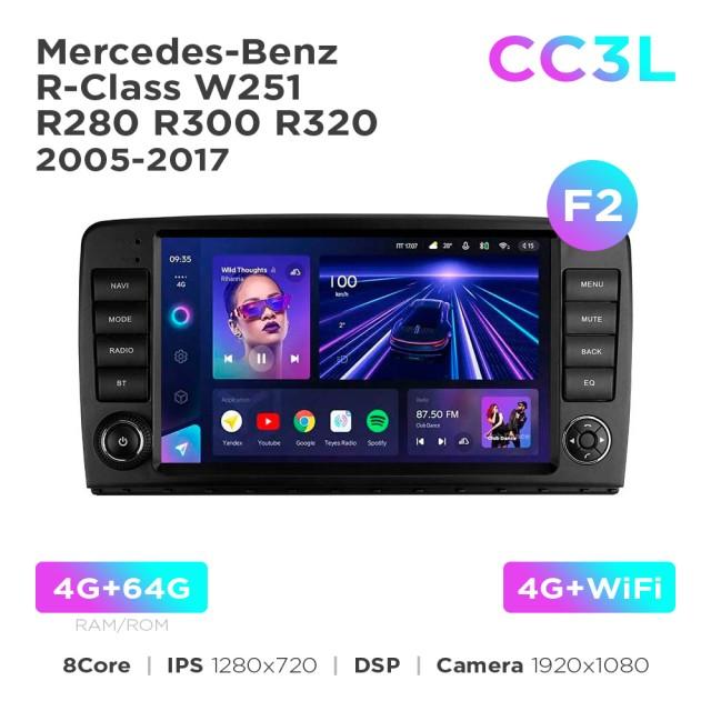 Radio samochodowe Teyes CC3L 4+64 Gb Mercedes-Benz R-Class W251 R280 R300 R320 2005-2017 button (F2) 9"