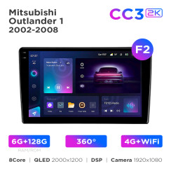 Radio samochodowe Teyes CC3 2k 6+128 Gb 360° Mitsubishi Outlander 1 2002-2008 (F2) 9"