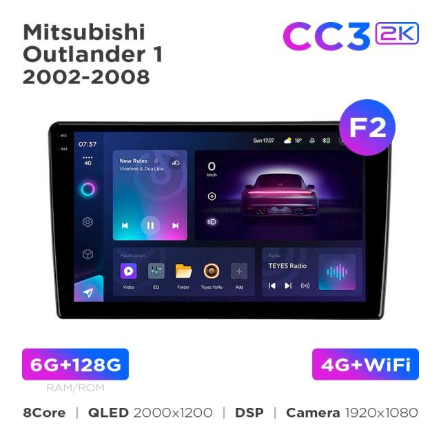 Radio samochodowe Teyes CC3 2k 6+128 Gb Mitsubishi Outlander 1 2002-2008 (F2) 9"
