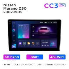 Radio samochodowe Teyes CC3 2k 6+128 Gb 360° Nissan Murano Z50 2002-2008 9"