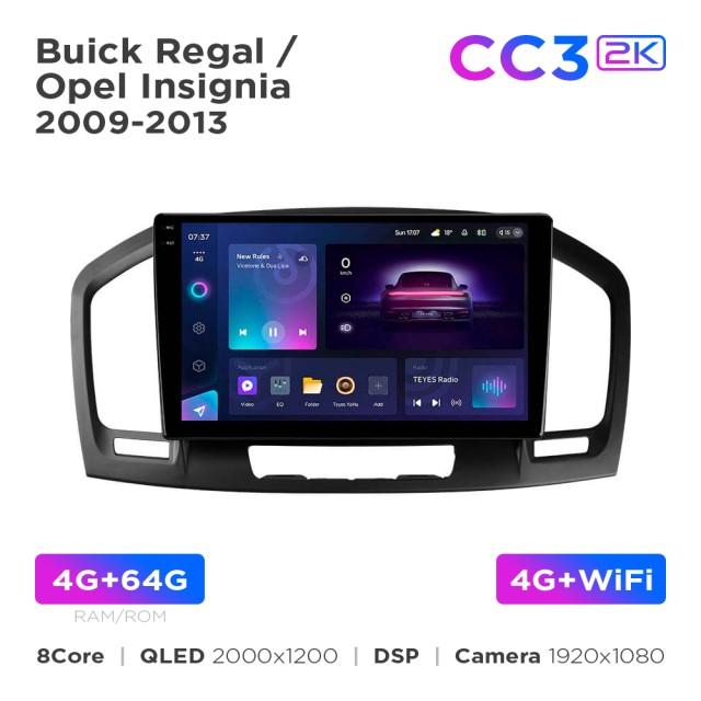 Radio samochodowe Teyes CC3 2k 4+64 Gb Buick Regal / Opel Insignia 2009-2013 9"