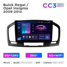 Radio samochodowe Teyes CC3 2k 6+128 Gb 360° Buick Regal / Opel Insignia 2009-2013 9"