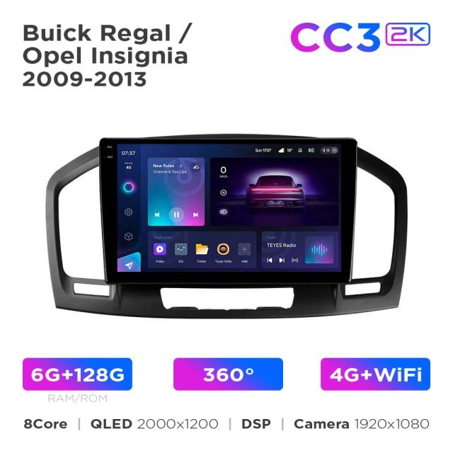 Radio samochodowe Teyes CC3 2k 6+128 Gb 360° Buick Regal / Opel Insignia 2009-2013 9"
