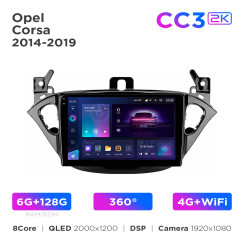 Radio samochodowe Teyes CC3 2k 6+128 Gb 360° Opel Corsa 2014-2019 9"