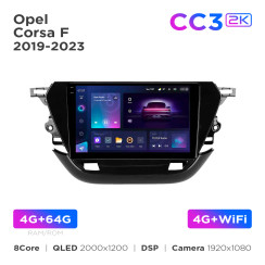 Radio samochodowe Teyes CC3 2k 4+64 Gb Opel Corsa F 2019-2023 9"