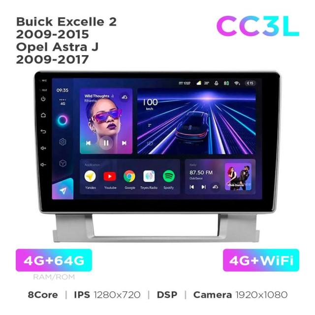Radio samochodowe Teyes CC3L 4+64 Gb Buick Excelle 2 2009-2015 / Opel Astra J 2009-2017 9"