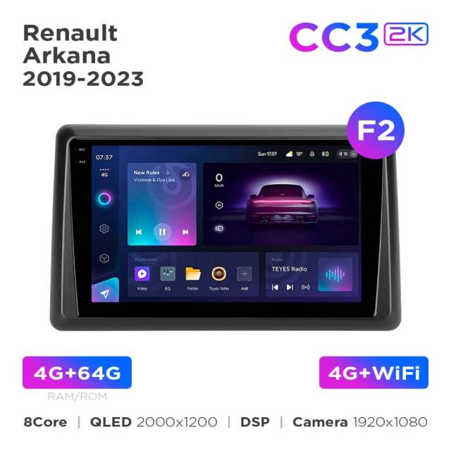 Radio samochodowe Teyes CC3 2k 4+64 Gb Renault Arkana 2019-2023 (F2) 10"