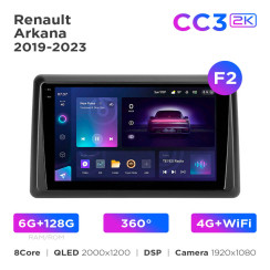 Radio samochodowe Teyes CC3 2k 6+128 Gb 360° Renault Arkana 2019-2023 (F2) 10"