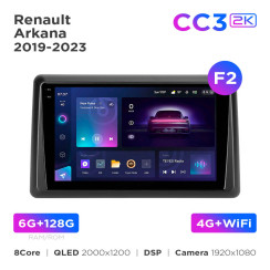 Radio samochodowe Teyes CC3 2k 6+128 Gb Renault Arkana 2019-2023 (F2) 10"