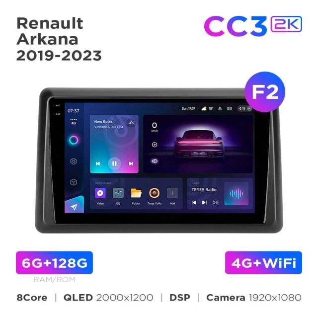 Radio samochodowe Teyes CC3 2k 6+128 Gb Renault Arkana 2019-2023 (F2) 10"