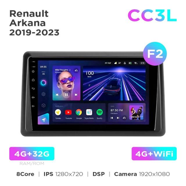 Radio samochodowe do Renault Arkana 2019-2023 (F2) Teyes CC3L 4+32 Gb 10"