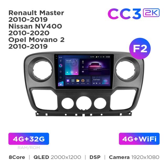 Radio samochodowe Teyes CC3 2k 4+32 Gb Renault Master 2010-2019 / Nissan NV400 2010-2020 / Opel Movano 2 2010-2019 (F2) 10"