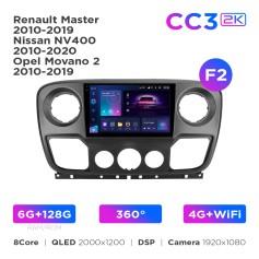 Radio samochodowe Teyes CC3 2k 6+128 Gb 360° Renault Master 2010-2019 / Nissan NV400 2010-2020 / Opel Movano 2 2010-2019 (F2) 10"