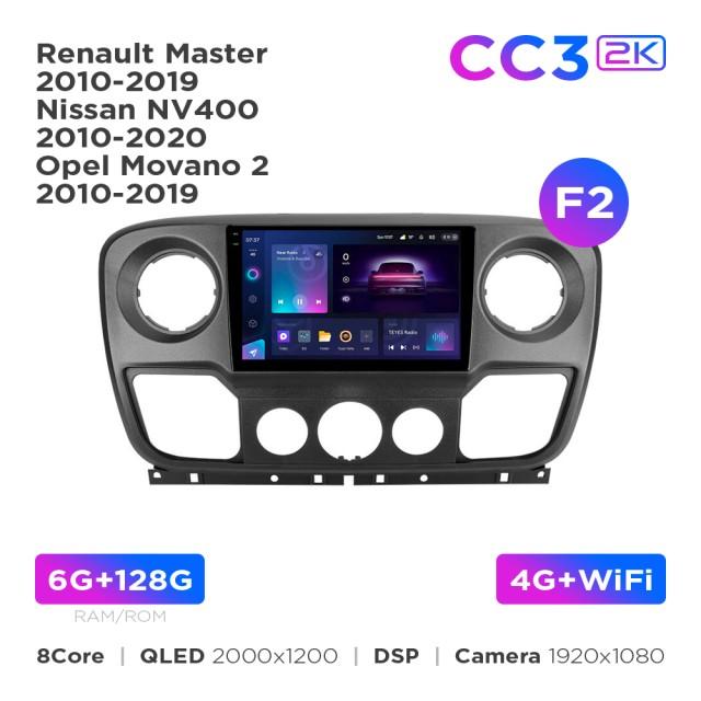 Radio samochodowe Teyes CC3 2k 6+128 Gb Renault Master 2010-2019 / Nissan NV400 2010-2020 / Opel Movano 2 2010-2019 (F2) 10"