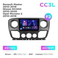 Radio samochodowe do Renault Master 2010-2019 / Nissan NV400 2010-2020 / Opel Movano 2 2010-2019 (F2) Teyes CC3L 4+32 Gb 10"