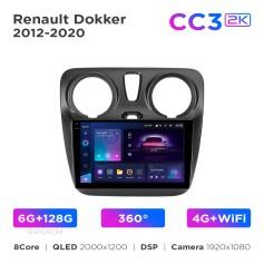 Radio samochodowe Teyes CC3 2k 6+128 Gb 360° Renault Dokker 2012-2020 9"