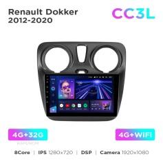 Radio samochodowe do Renault Dokker 2012-2020 Teyes CC3L 4+32 Gb 9"