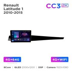 Radio samochodowe Teyes CC3 2k 4+64 Gb Renault Latitude 1 2010-2015 10"