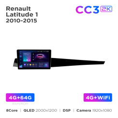 Radio samochodowe Teyes CC3 2k 4+64 Gb Renault Latitude 1 2010-2015 10"