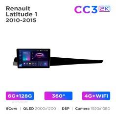 Radio samochodowe Teyes CC3 2k 6+128 Gb 360° Renault Latitude 1 2010-2015 10"