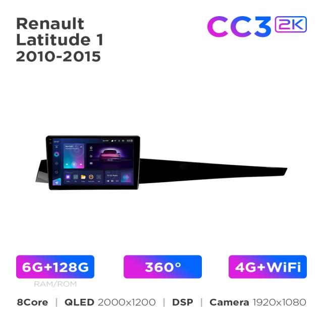 Radio samochodowe Teyes CC3 2k 6+128 Gb 360° Renault Latitude 1 2010-2015 10"