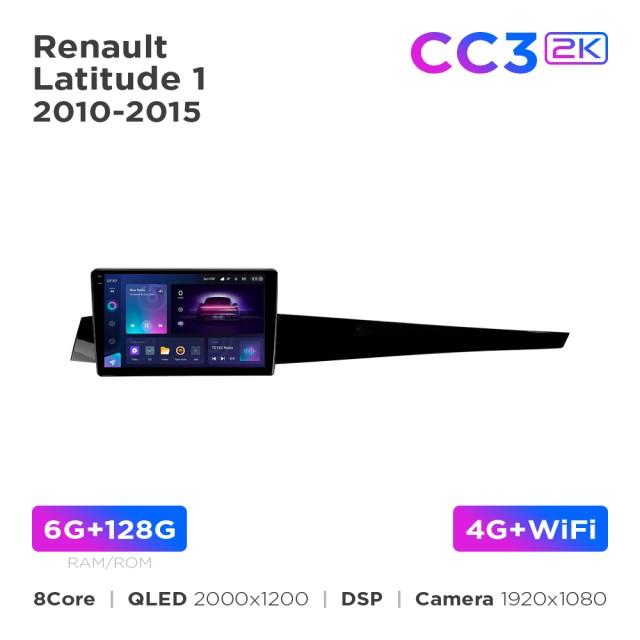 Radio samochodowe Teyes CC3 2k 6+128 Gb Renault Latitude 1 2010-2015 10"