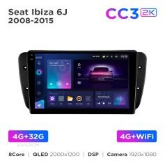 Radio samochodowe Teyes CC3 2k 4+32 Gb Seat Ibiza 6J 2008-2015 9"