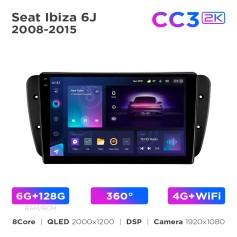Radio samochodowe Teyes CC3 2k 6+128 Gb 360° Seat Ibiza 6J 2008-2015 9"
