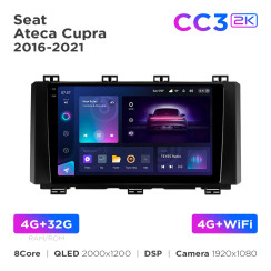 Radio samochodowe Teyes CC3 2k 4+32 Gb Seat Ateca / Cupra 2016-2021 9"