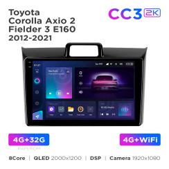 Radio samochodowe Teyes CC3 2k 4+32 Gb Toyota Corolla Axio 2 / Fielder 3 E160 2012-2021 9"