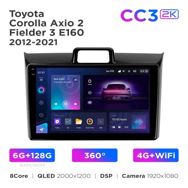 Radio samochodowe Teyes CC3 2k 6+128 Gb 360° Toyota Corolla Axio 2 / Fielder 3 E160 2012-2021 9"