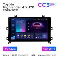 Radio samochodowe Teyes CC3 2k 4+32 Gb Toyota Highlander 4 XU70 2019-2021 9"
