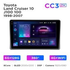 Radio samochodowe Teyes CC3 2k 6+128 Gb 360° Toyota Land Cruiser 10 J100 100 1998-2007 9"