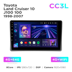 Radio samochodowe Teyes CC3L 4+64 Gb Toyota Land Cruiser 10 J100 100 1998-2007 9"