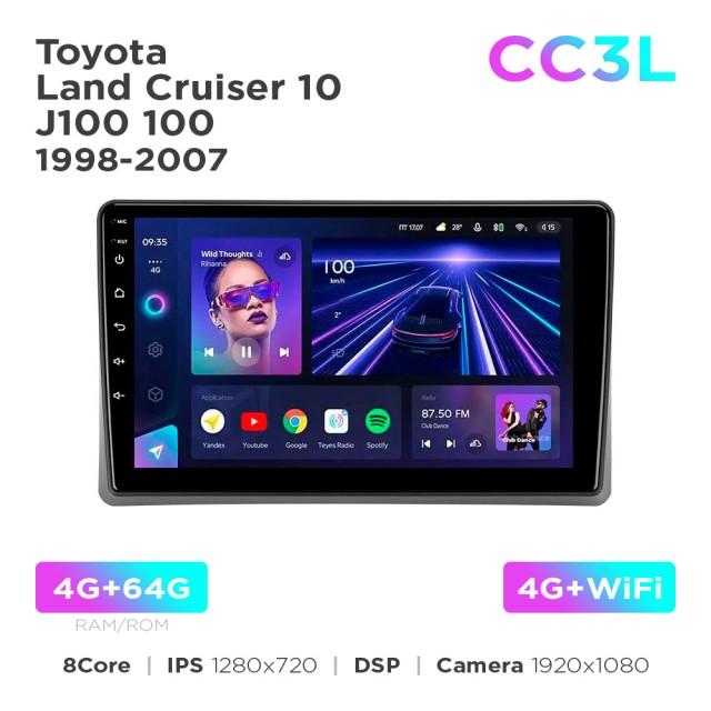 Radio samochodowe Teyes CC3L 4+64 Gb Toyota Land Cruiser 10 J100 100 1998-2007 9"