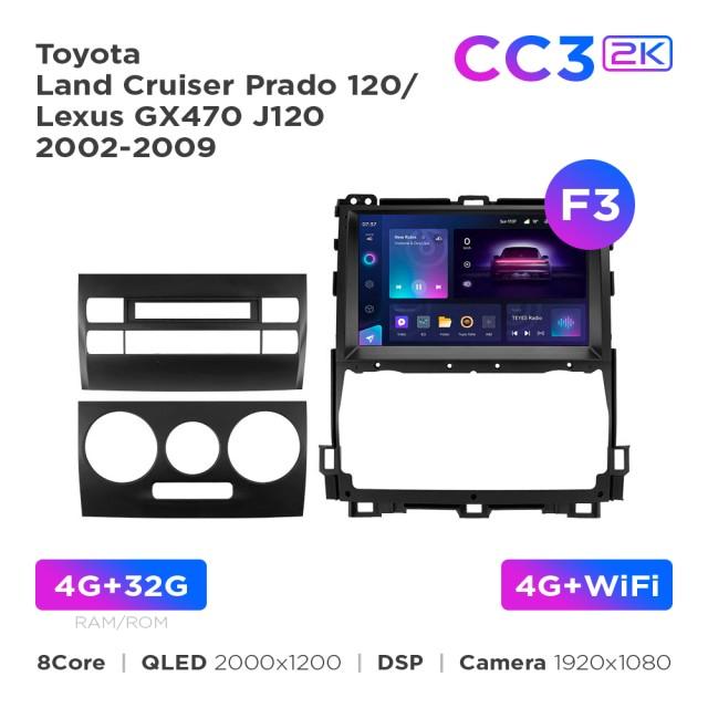 Radio samochodowe Teyes CC3 2k 4+32 Gb Toyota Land Cruiser Prado 120 / Lexus GX470 J120 2002-2009 (F3) 9"