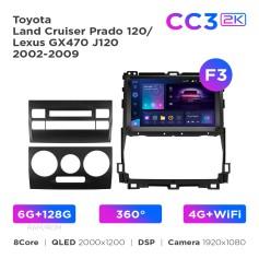 Radio samochodowe Teyes CC3 2k 6+128 Gb 360° Toyota Land Cruiser Prado 120 / Lexus GX470 J120 2002-2009 (F3) 9