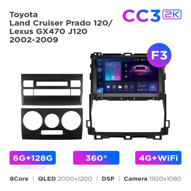 Radio samochodowe Teyes CC3 2k 6+128 Gb 360° Toyota Land Cruiser Prado 120 / Lexus GX470 J120 2002-2009 (F3) 9