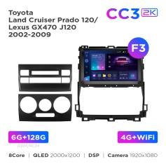 Radio samochodowe Teyes CC3 2k 6+128 Gb Toyota Land Cruiser Prado 120 / Lexus GX470 J120 2002-2009 (F3) 9"