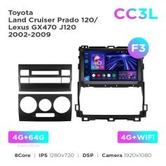 Radio samochodowe Teyes CC3L 4+64 Gb Toyota Land Cruiser Prado 120 / Lexus GX470 J120 2002-2009 (F3) 9"