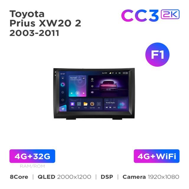 Radio samochodowe Teyes CC3 2k 4+32 Gb Toyota Prius XW20 2 2003-2011 (F1) 9"
