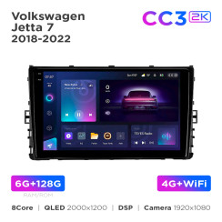 Radio samochodowe Teyes CC3 2k 6+128 Gb Volkswagen Jetta 7 2018-2022 9"